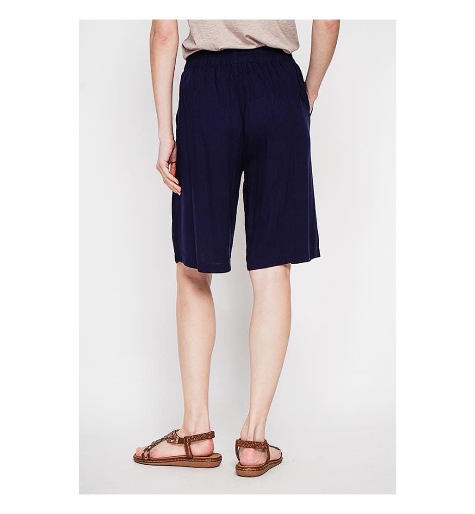 Bermuda-Shorts mit Fantasiemuster vorne und Seitentasche - Marine