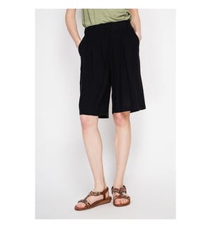 Bermuda-Shorts mit Fantasiemuster vorne mit Seitentasche - Schwarz