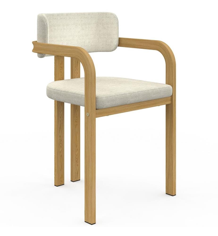 Lot de 4 chaises Elsa avec accoudoirs - Beige