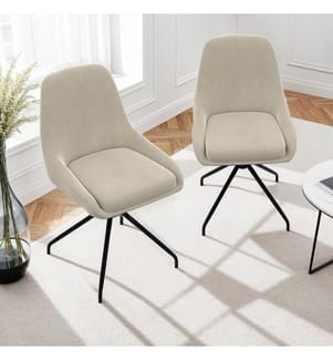 Lot de 2 Chaises Olivia assise pivotante pieds métal - Crème