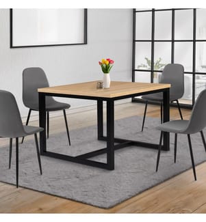 Table de Repas Extensible Memphis 160 x 78 x 78 cm - Brun & Noir