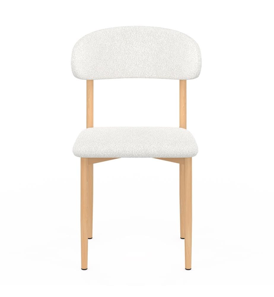 Lot de 6 Chaises Callisto assise bouclette et pieds bois 