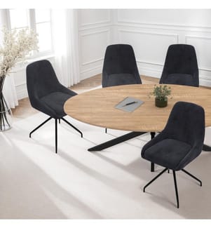 Lot de 4 Chaises Olivia assise pivotante pieds métal - Gris Foncé