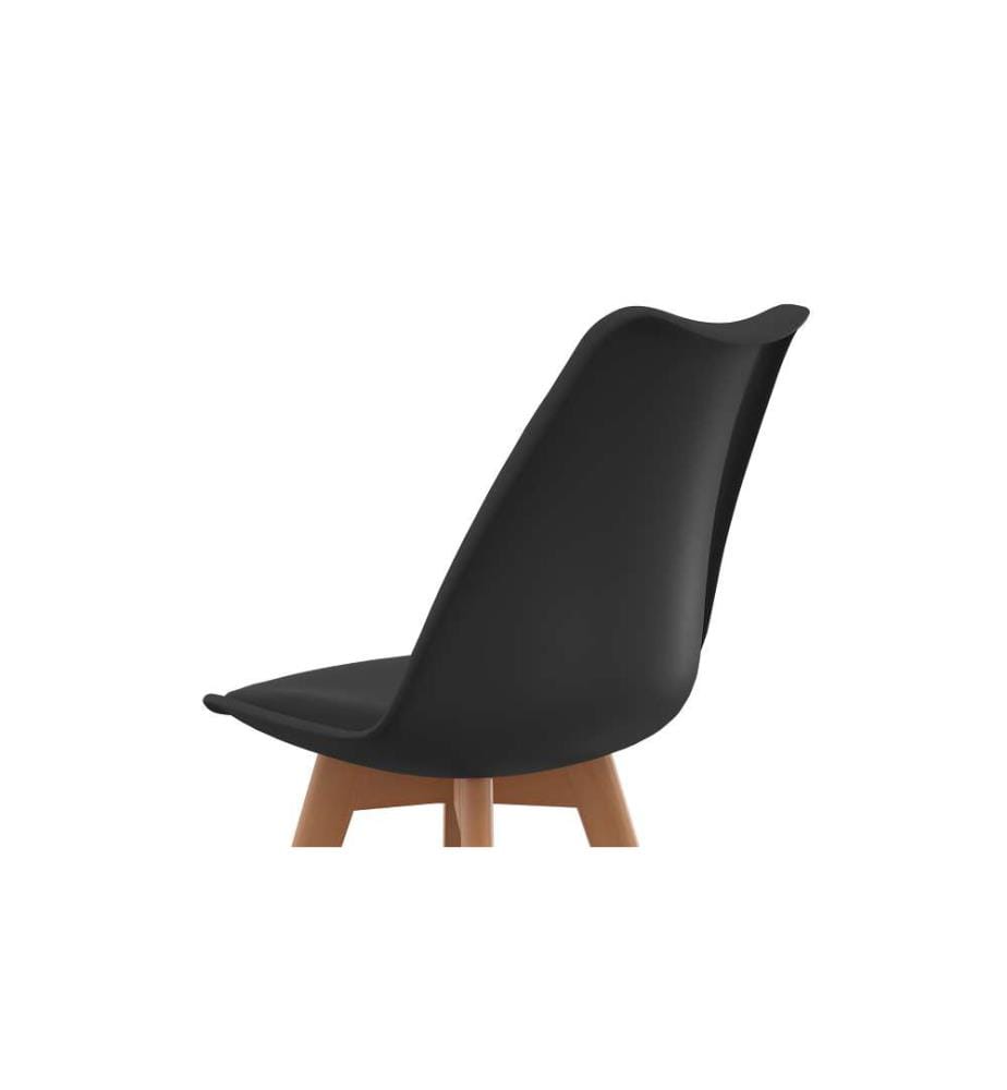 Lot de 4 Chaises Nordia - Noir et Bois