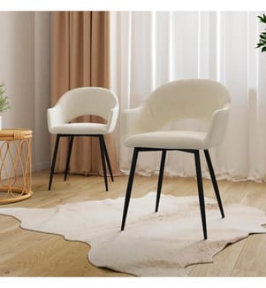 Lot de 2 Chaises Rebecca - Crème et Noir