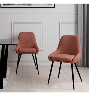 Lot de 2 Chaises Olivia assise terracotta pieds métal