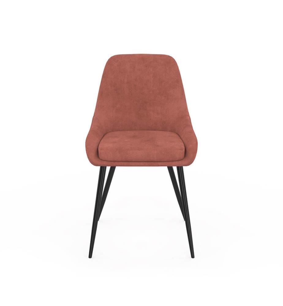 Lot de 2 Chaises Olivia assise terracotta pieds métal