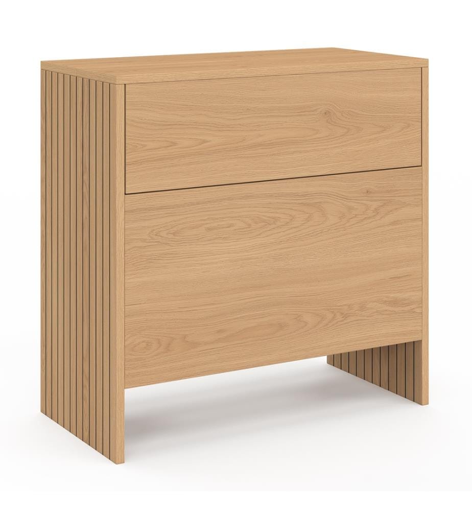 Table d'appoint mini bar Faustine bois et lattes