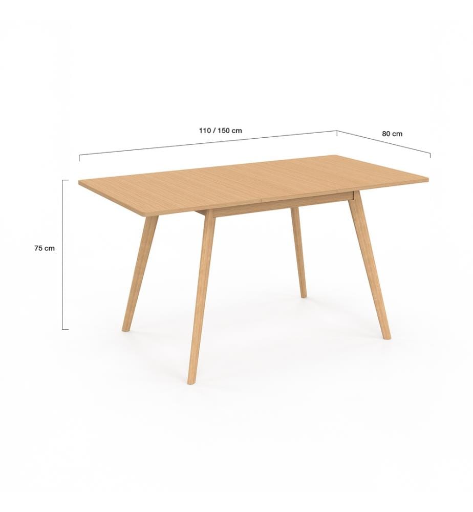 Table à manger extensible Venezia bois 110-150cm