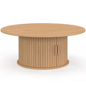 Table basse ronde Albane avec rangement - Bois
