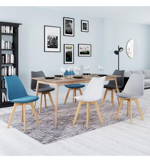 Lot de 6 Chaises Nordia - 4 Coloris