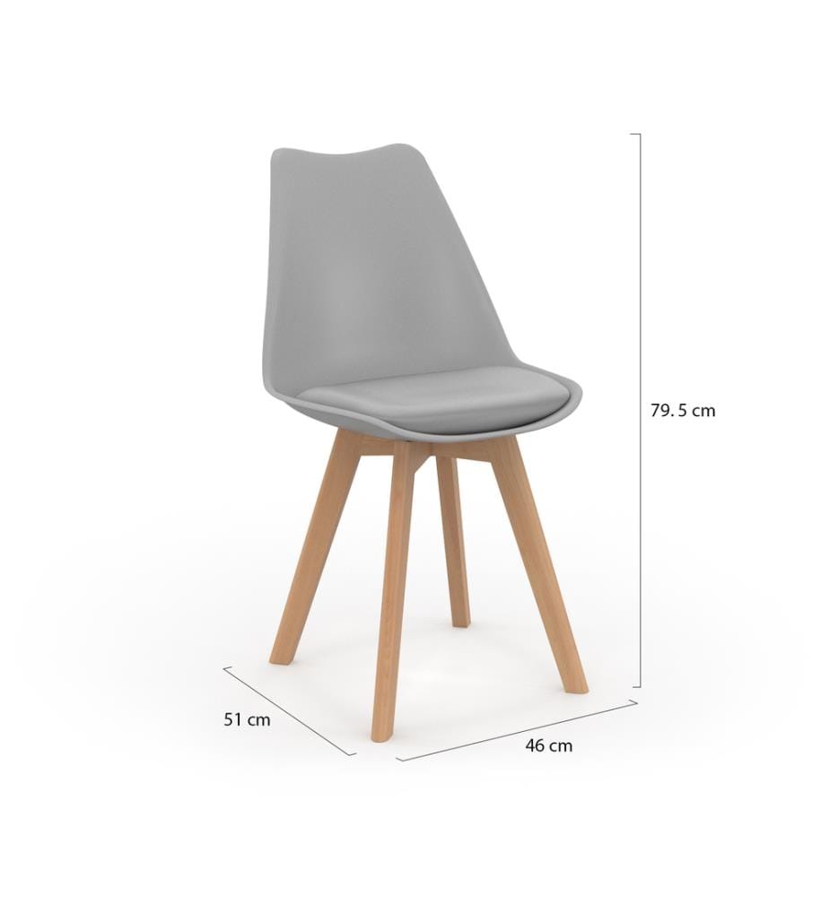 Lot de 6 Chaises Nordia - 4 Coloris