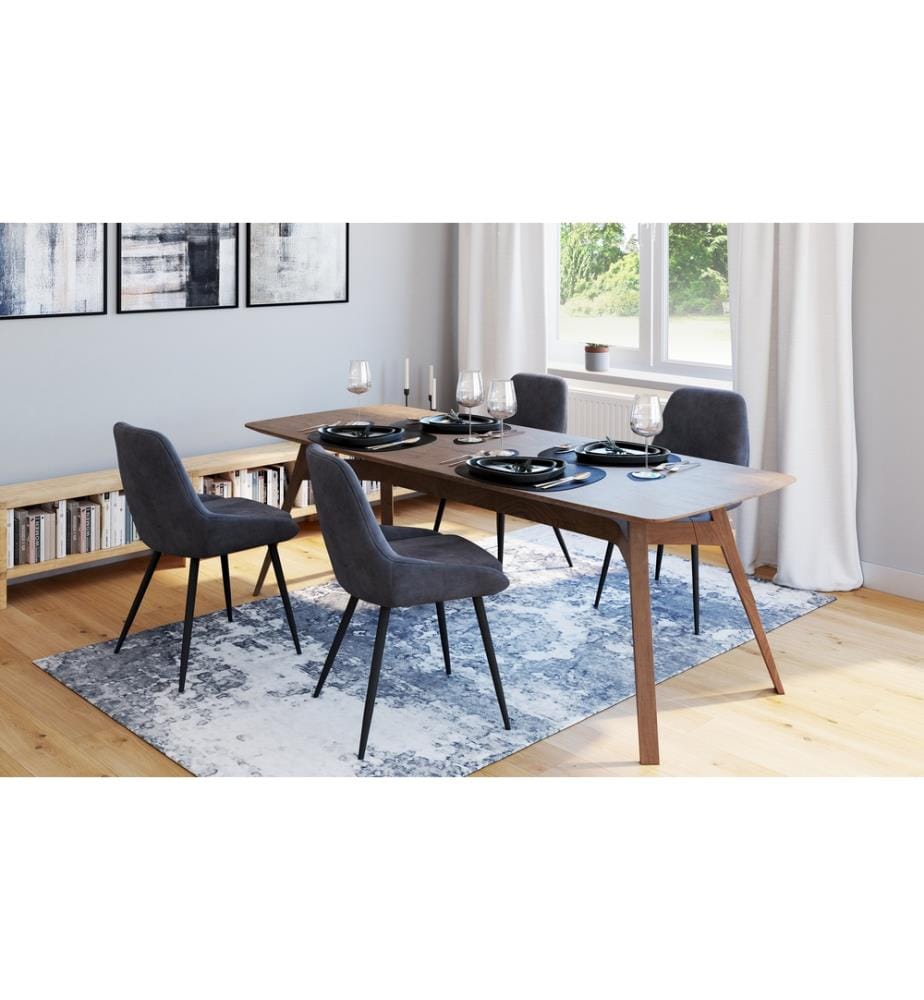 Lot de 4 Chaises Olivia 47.5 x 54 x 79 cm - Gris Foncé & Noir