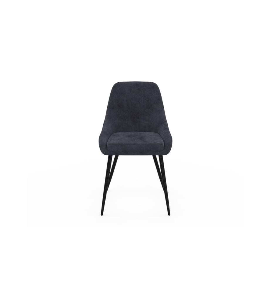 Lot de 4 Chaises Olivia 47.5 x 54 x 79 cm - Gris Foncé & Noir