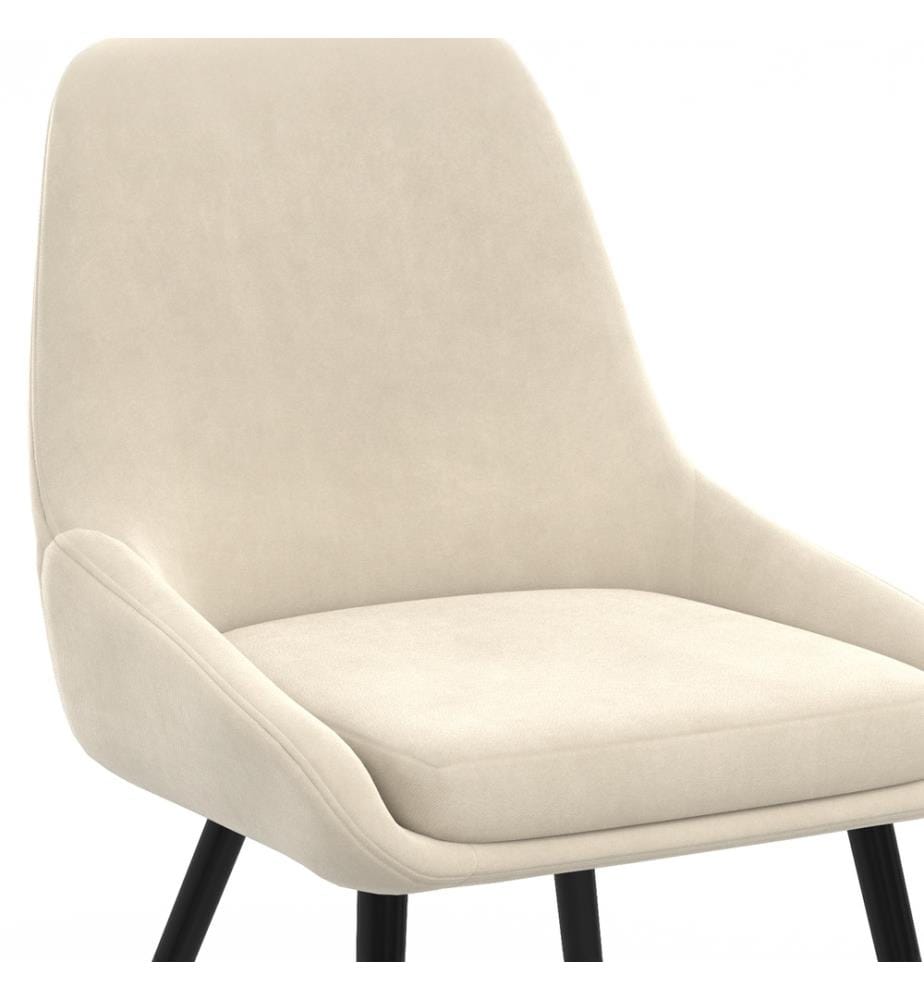 Lot de 4 Chaises Olivia assise crème pieds métal