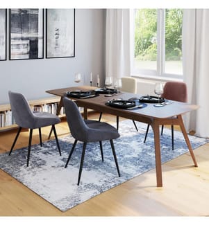 Lot de 4 Chaises Olivia assise mix de couleurs : 1x beige, 1x gris clair, 1x gris foncé et 1x rose