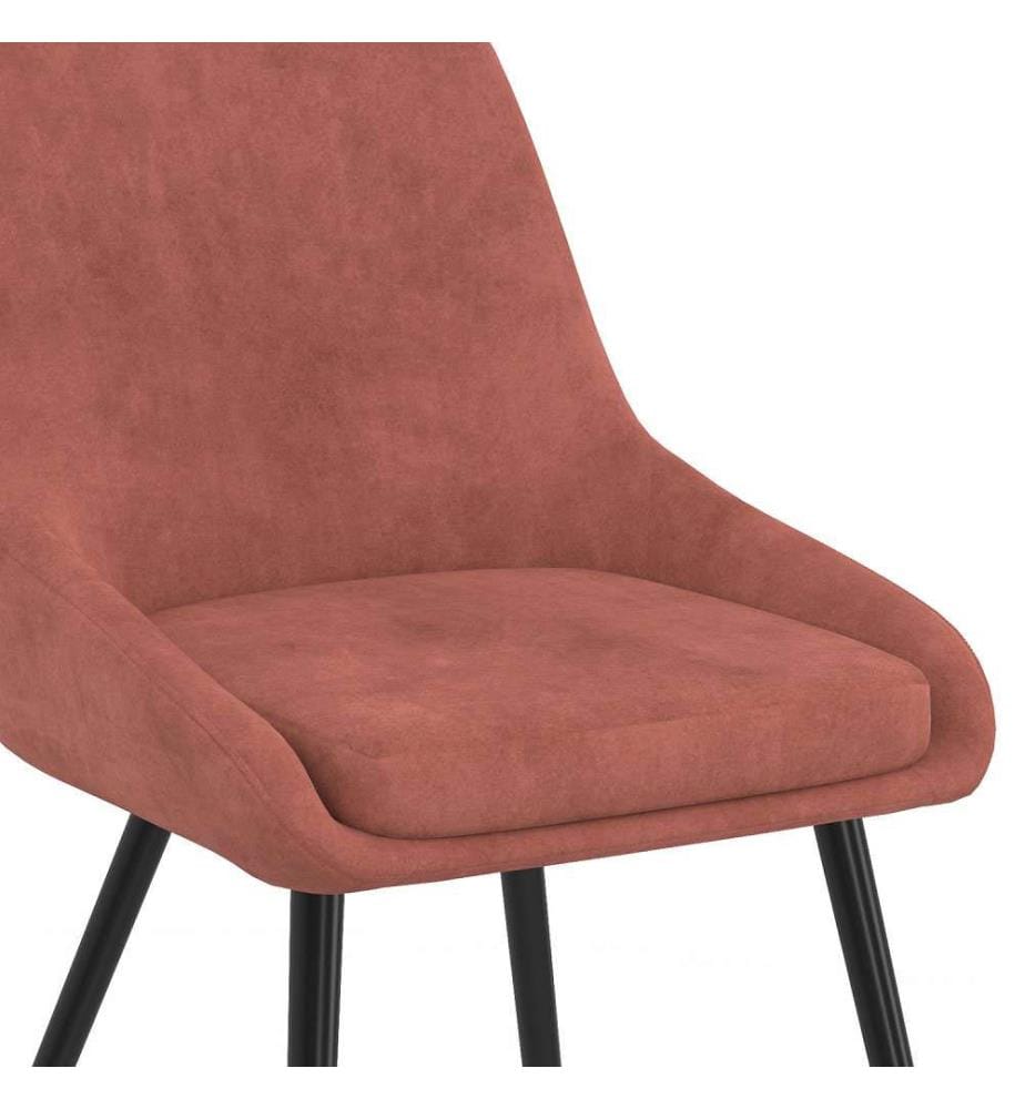 Lot de 4 Chaises Olivia assise terracotta pieds métal - Terracotta