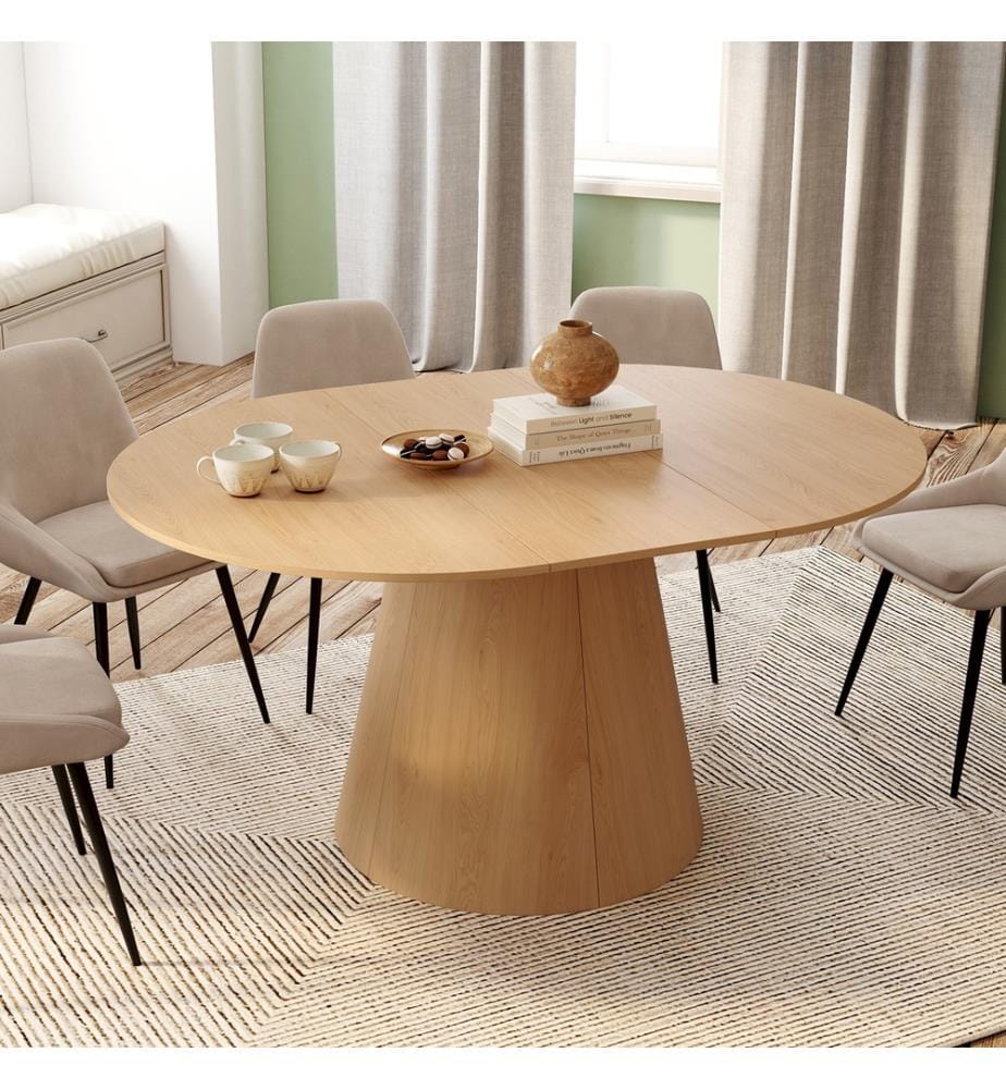 Ausziehbarer runder Esstisch Elvis Holz Ø110-150cm