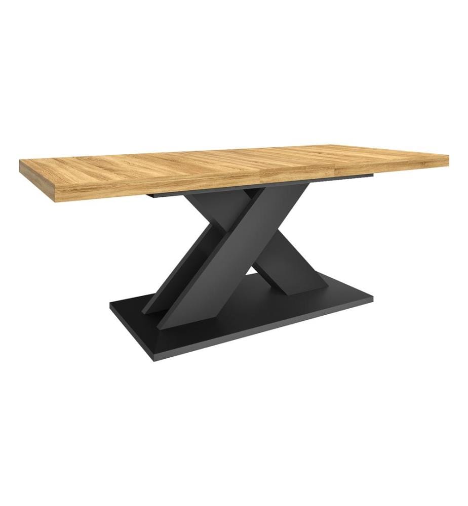 Table Extensible Alexia 160-200 cm - Bois et Noir