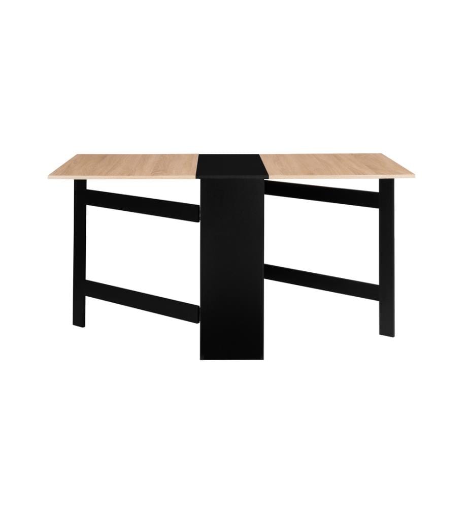 Table de Repas console pliable Edi - 80 x 150/35,5 x 75 cm - Brun et Noir