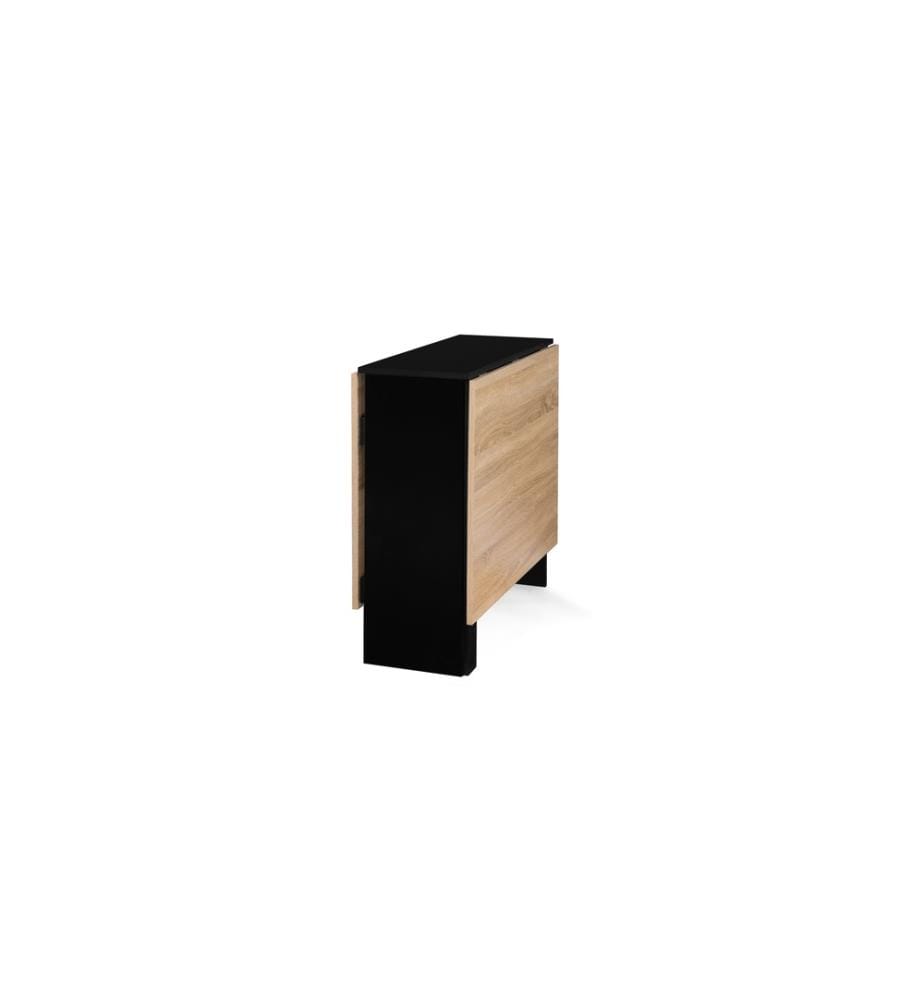 Table de Repas console pliable Edi - 80 x 150/35,5 x 75 cm - Brun et Noir