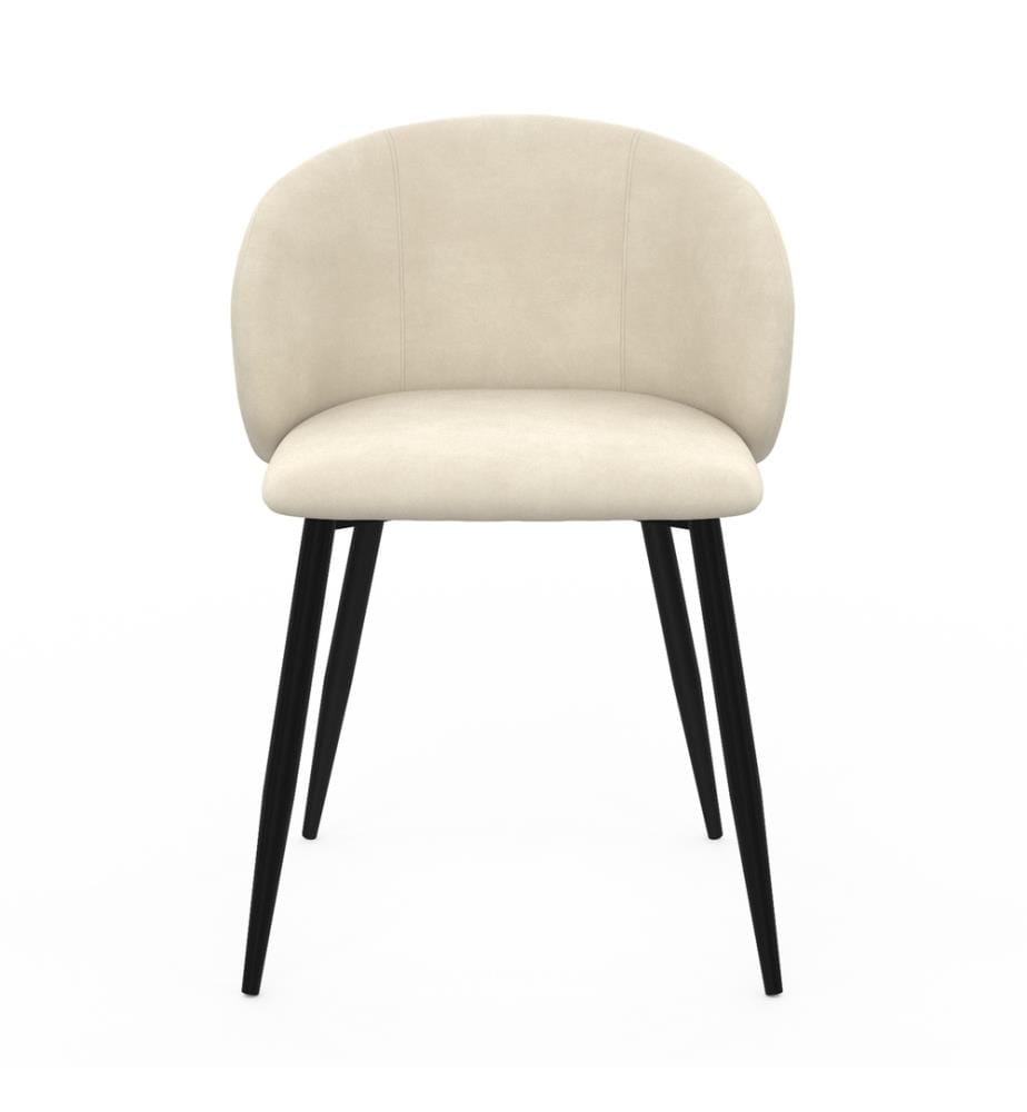 Lot de 4 Chaises Léona - Crème et Noir