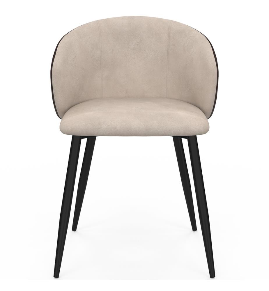 Lot de 4 Chaises Léona - Marron et Taupe
