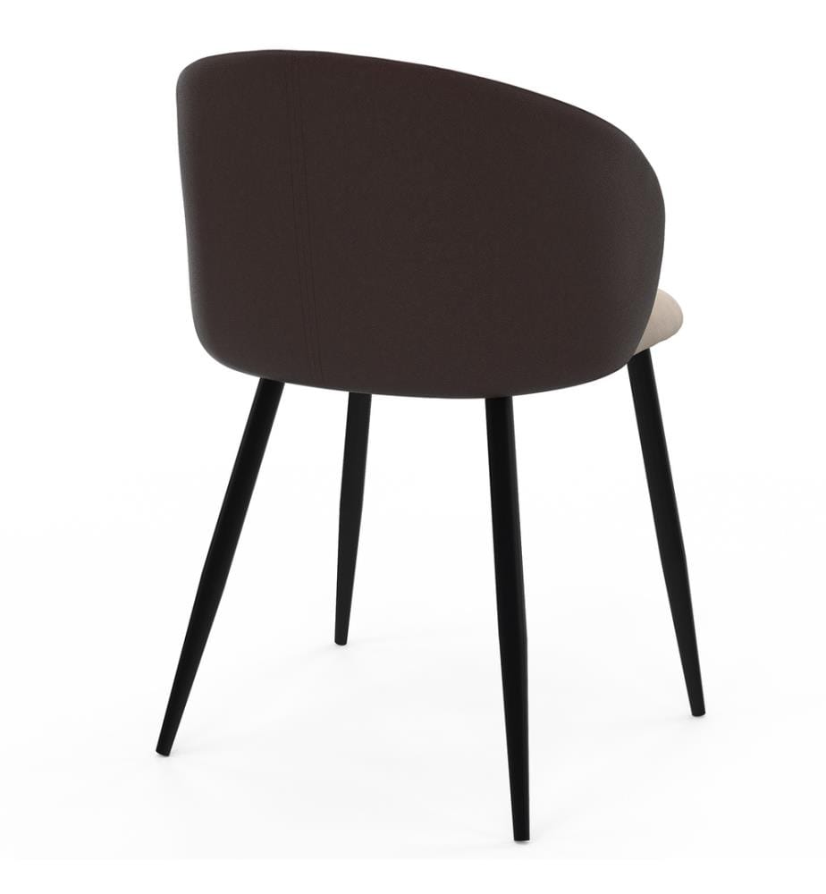 Lot de 4 Chaises Léona - Marron et Taupe
