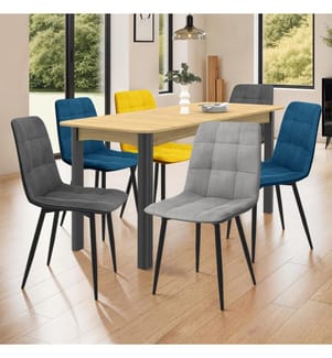 Lot de 6 Chaises Linda 46 x 55 x 88 cm - Multicolore