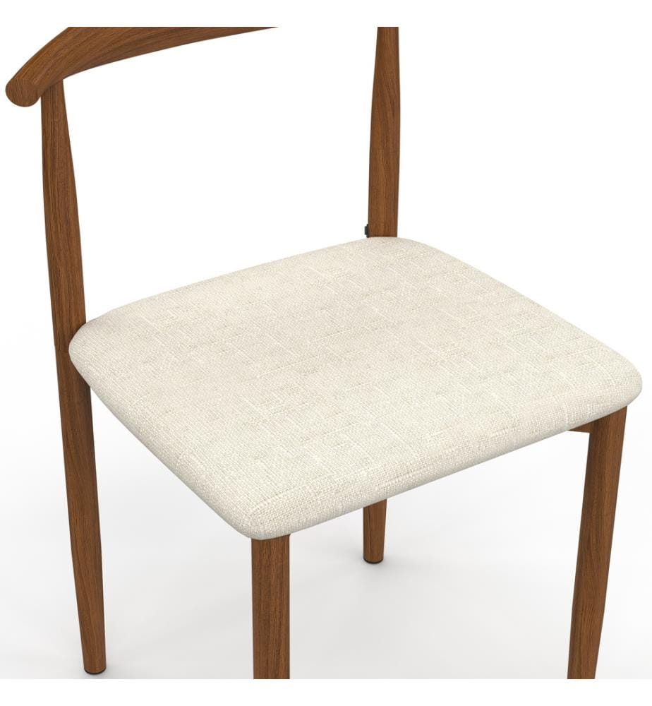 Lot de 6 Chaises Adam - Beige et Brun foncé