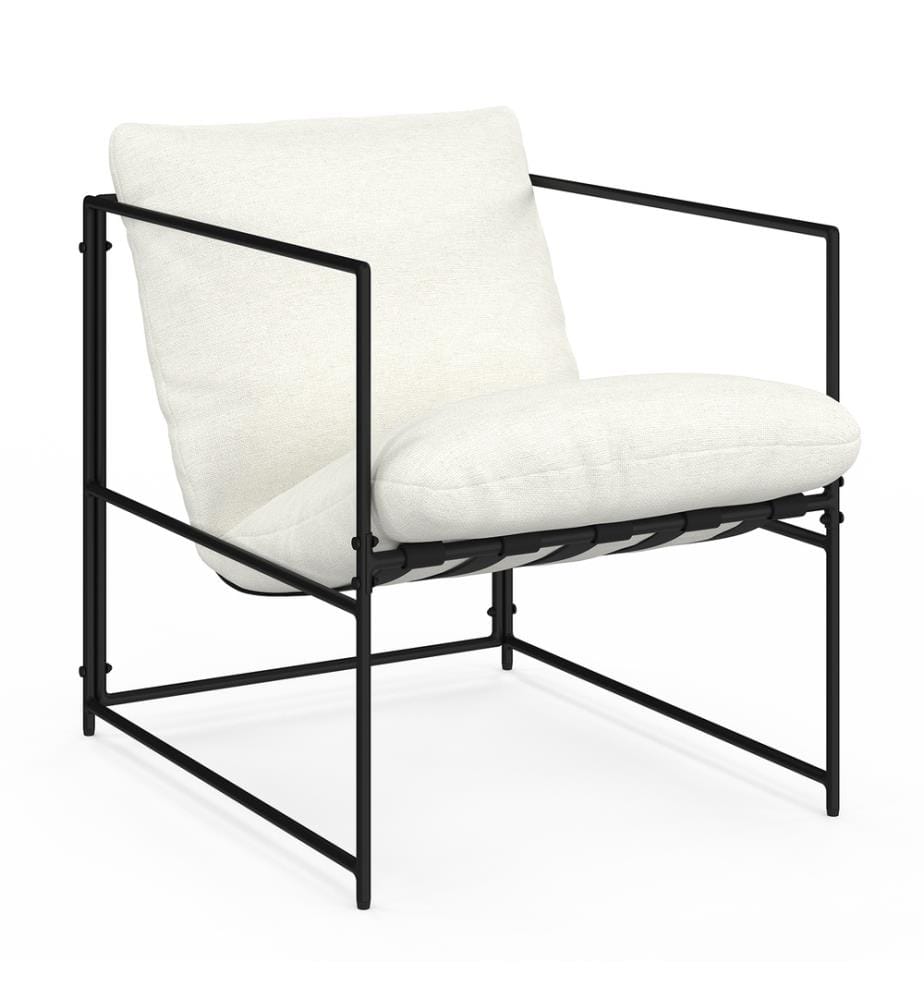 Fauteuil Penelope en tissu - Blanc et Noir
