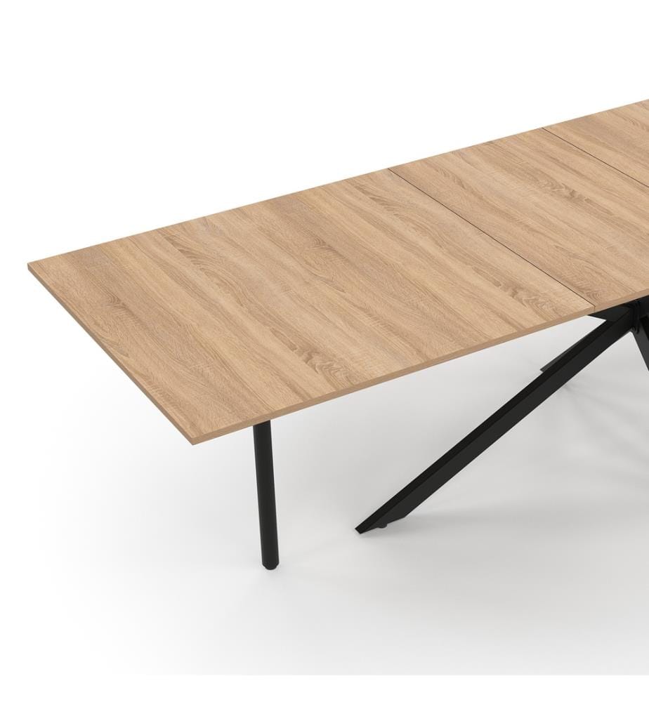 Spider 200-300cm wood and black extendable dining table