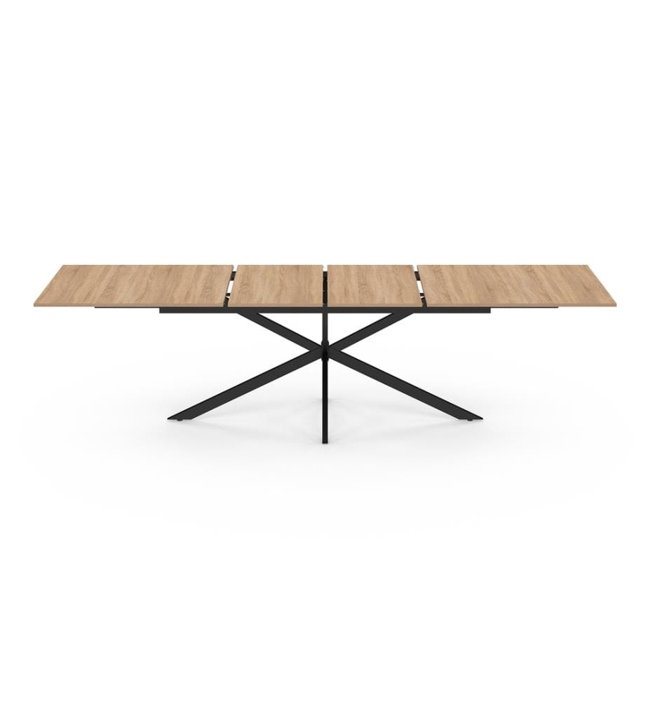 Spider 200-300cm wood and black extendable dining table