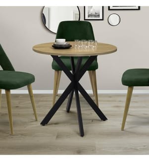 Table de Repas Soline 80 x 80 x 75 cm - Bois & Noir