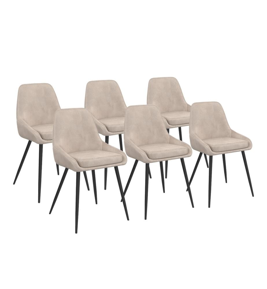 Lot de 6 Chaises Olivia assise - Taupe