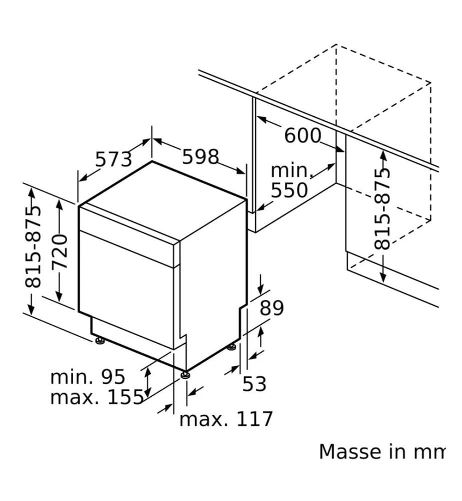 Serie 4 Unterbau-Geschirrspüler 60 cm Gebürsteter Stahl - Silber