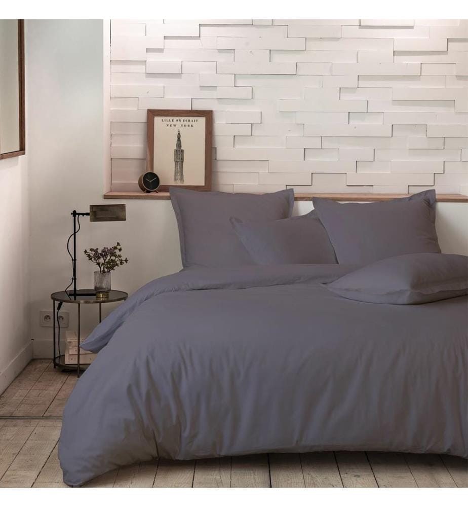 Lenzuolo a pieghe 160 x 200 cm - Grigio