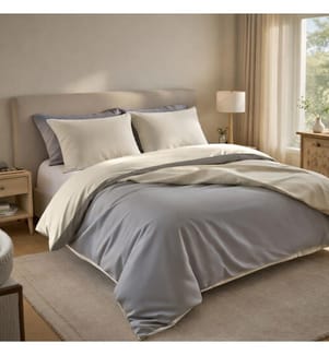 Copripiumino reversibile 220x240 cm - Naturale e ciottolo