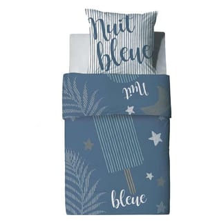 Set copripiumino 2 pezzi 140x200 cm - Nuit Bleue
