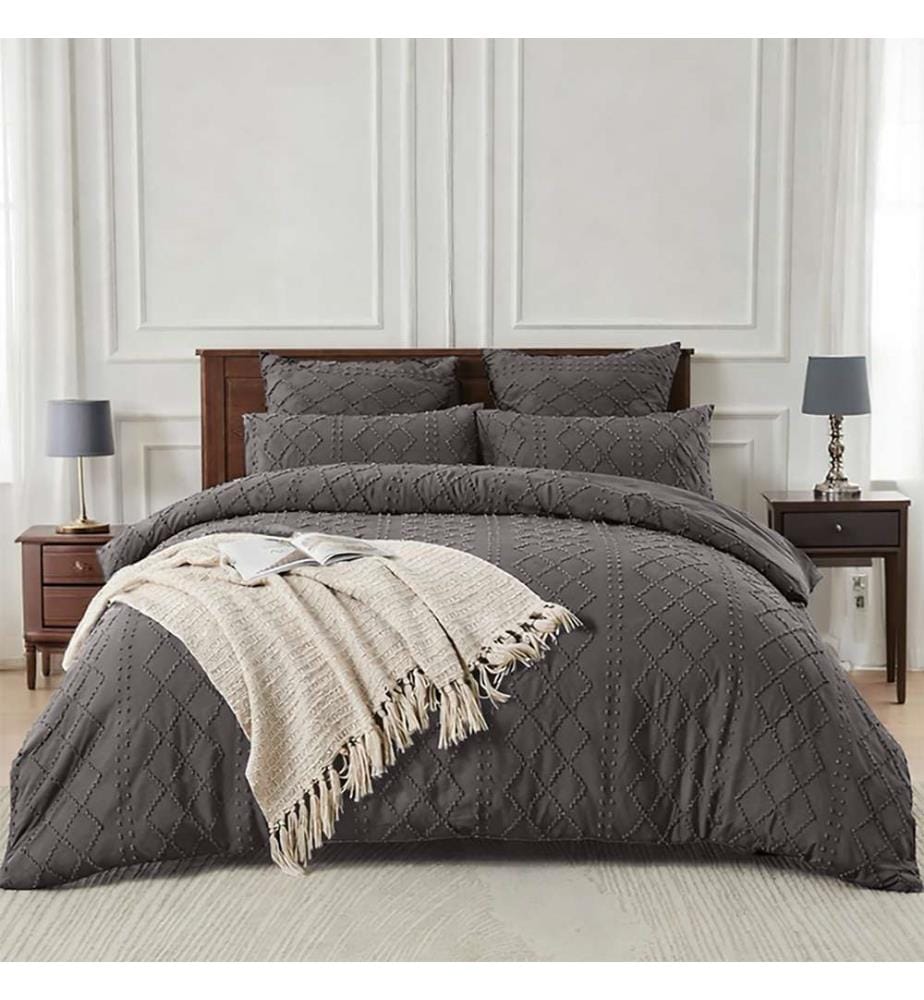 Set copripiumino 3 pezzi 240x260 cm in microfibra trapuntata - Chaga