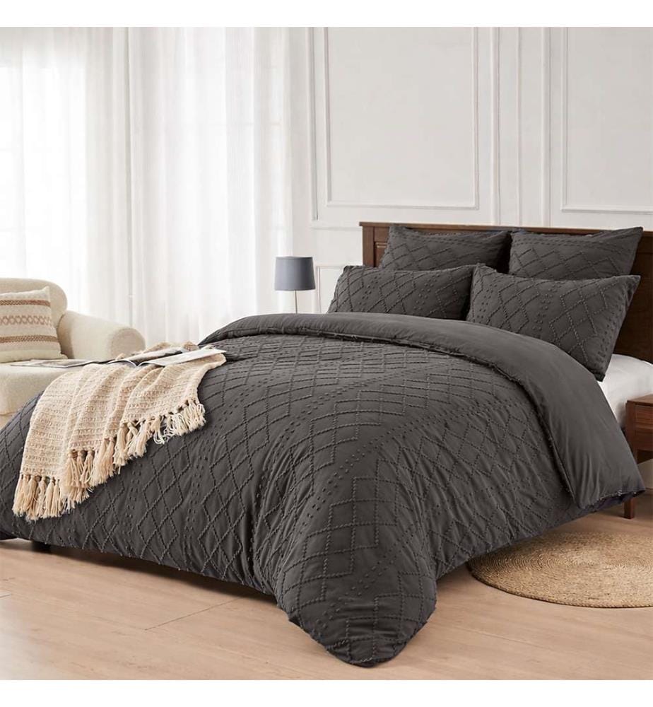 Set copripiumino 3 pezzi 240x260 cm in microfibra trapuntata - Chaga