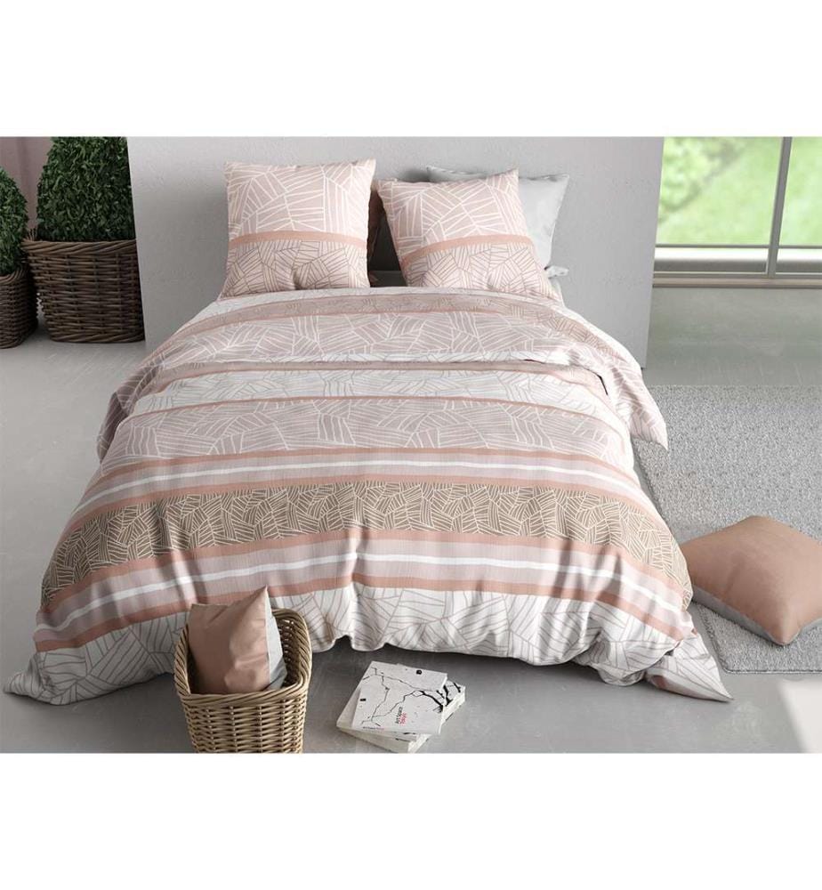 Set copripiumino 3 pezzi 240x260 cm + 2 federe - 100% cotone 57 fili Trine