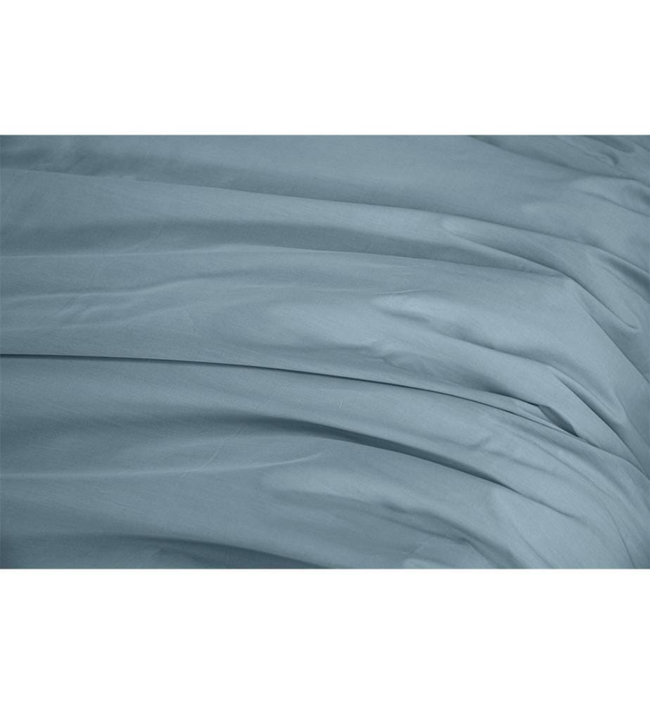 Set copripiumino 3 pezzi 240x220cm 100% cotone percalle 65 fili - Blu fumo