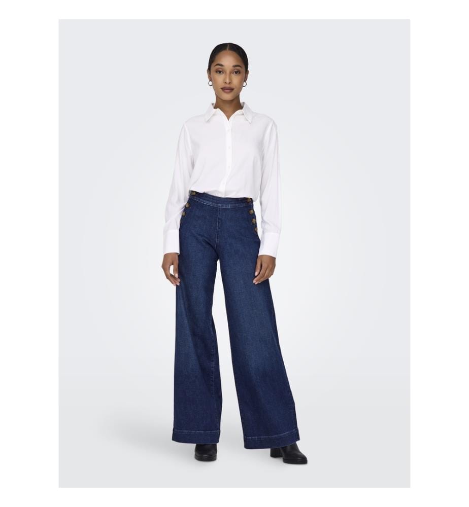 Jeans Madison Button Wide Denim Gen533Noos - Denim blu medio scuro