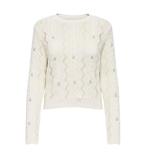 Pull-over - Ecru Cashmere Blue Flower