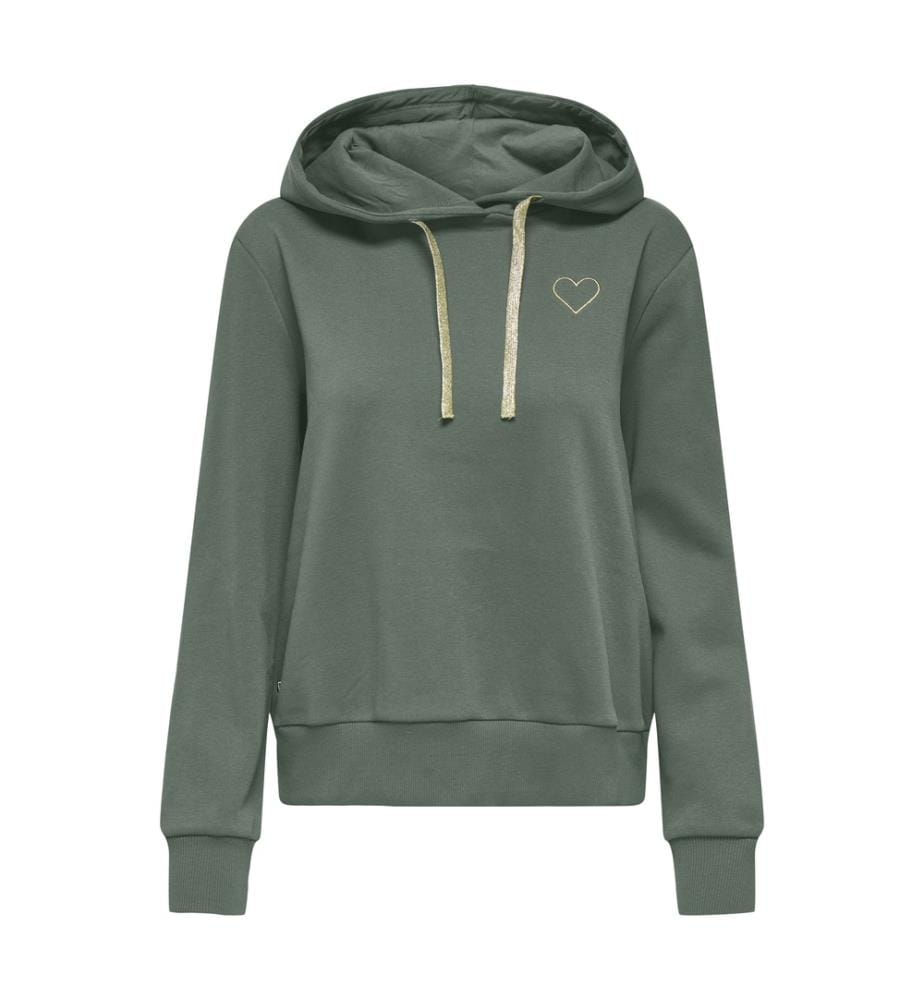 Sweat à capuche Noli Coeur - Vert laurier