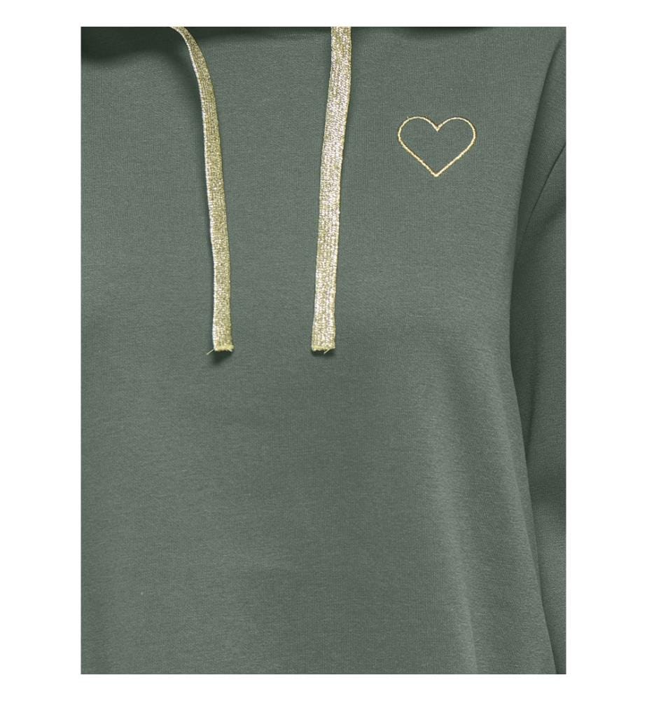 Sweat à capuche Noli Coeur - Vert laurier