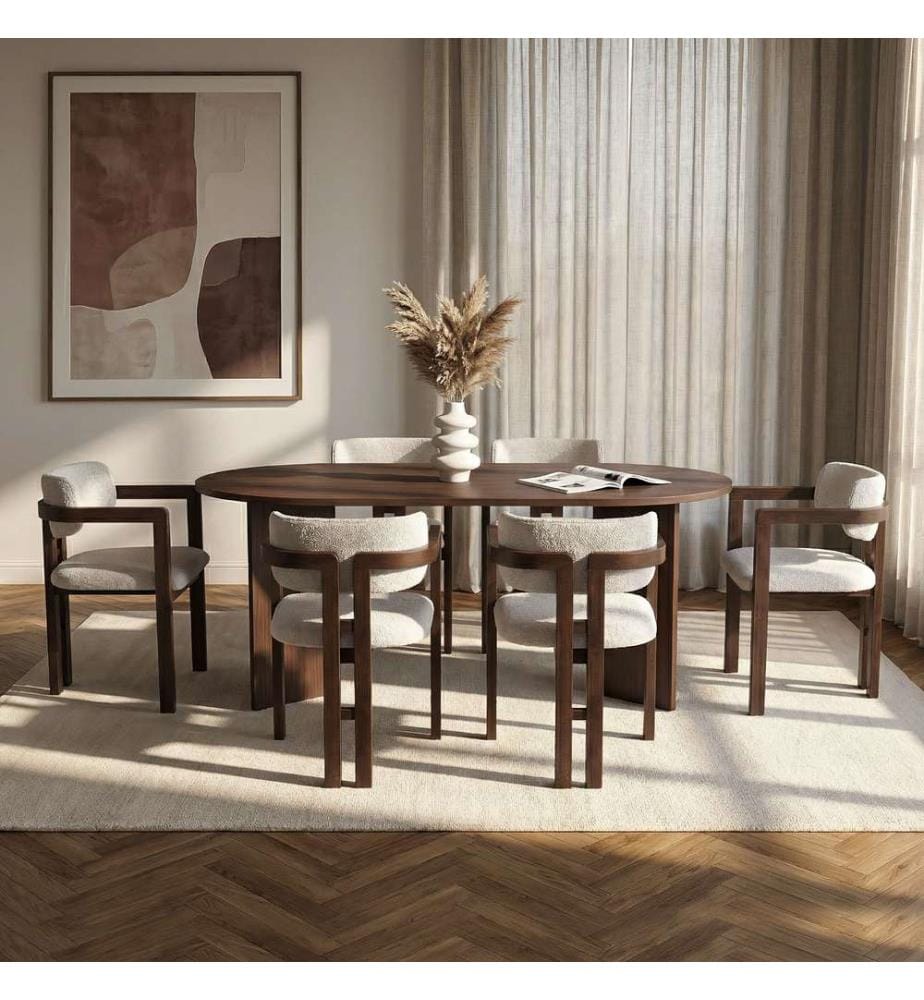 Ensemble table et chaises (7 pièces) - Milano Noyer