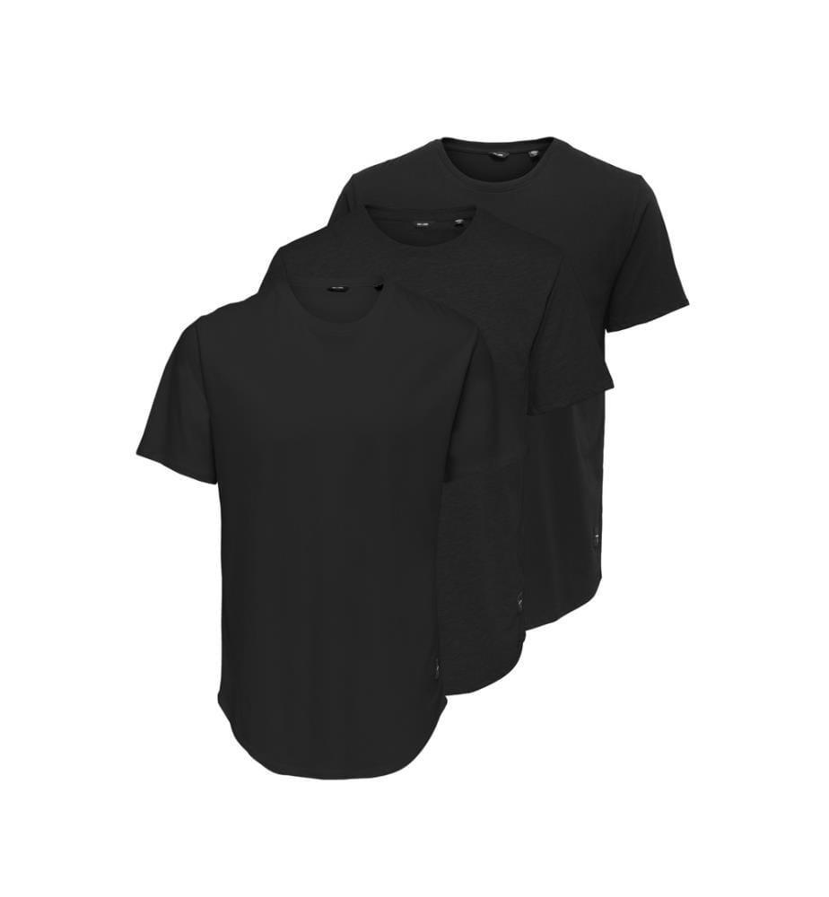 3er-Set T-Shirts - Schwarz