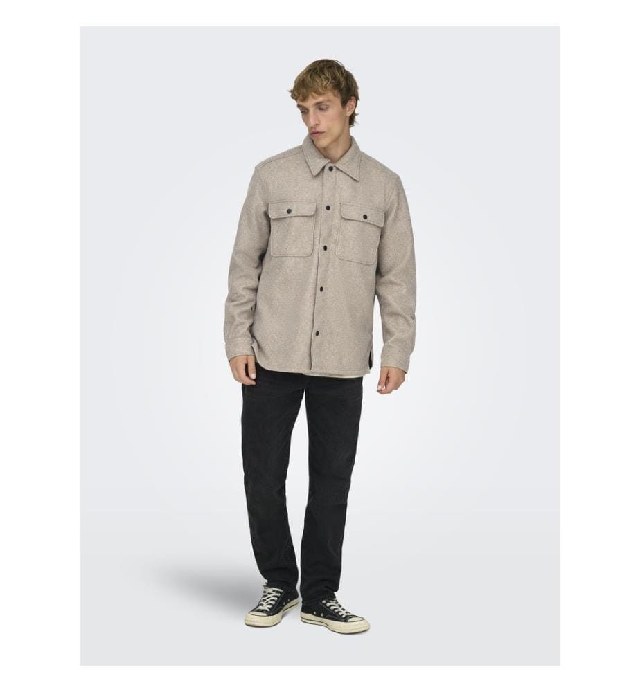 Hemd „Regular Fit Ash Ovr“ – Beige